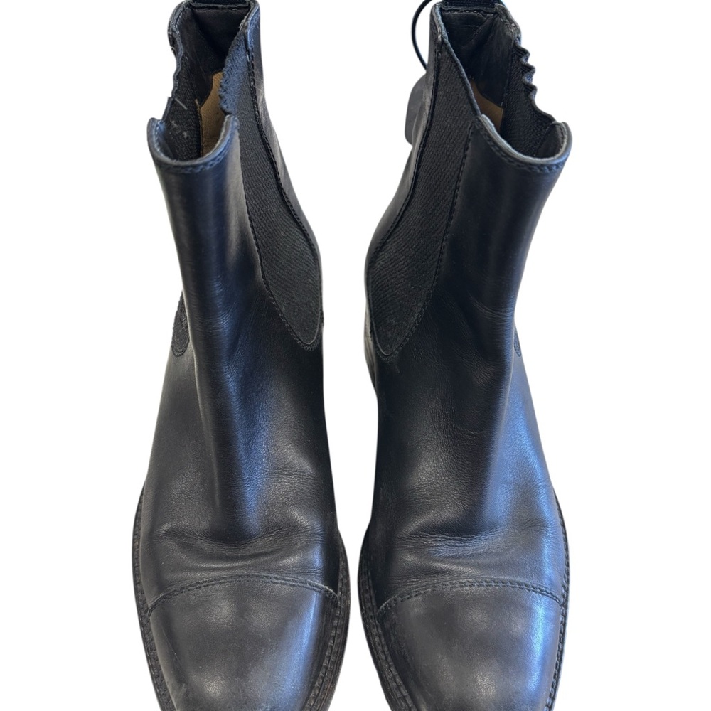 CHANEL Black Leather Ankle Boots